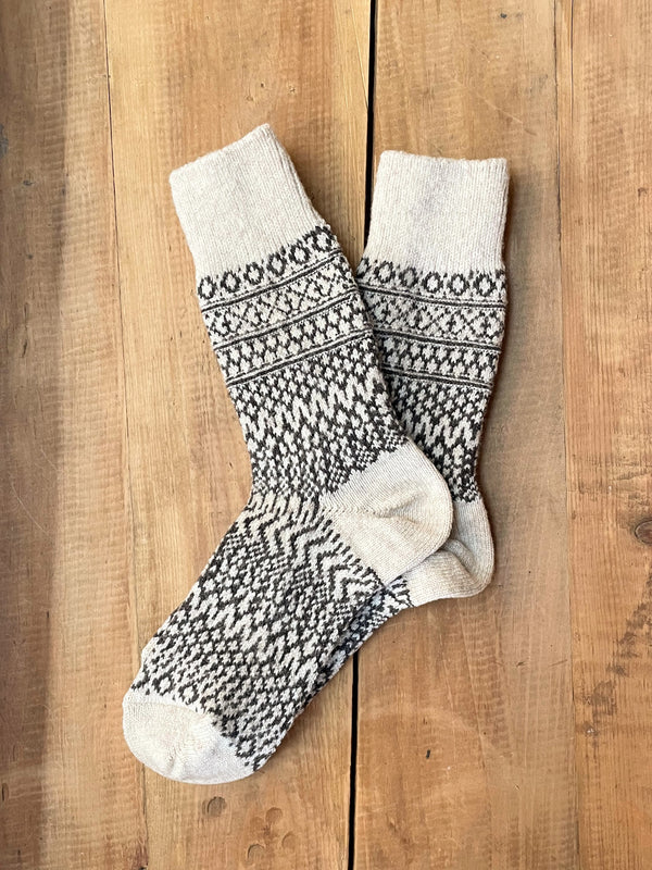 Wool Jacquard Socks - Men and Women's