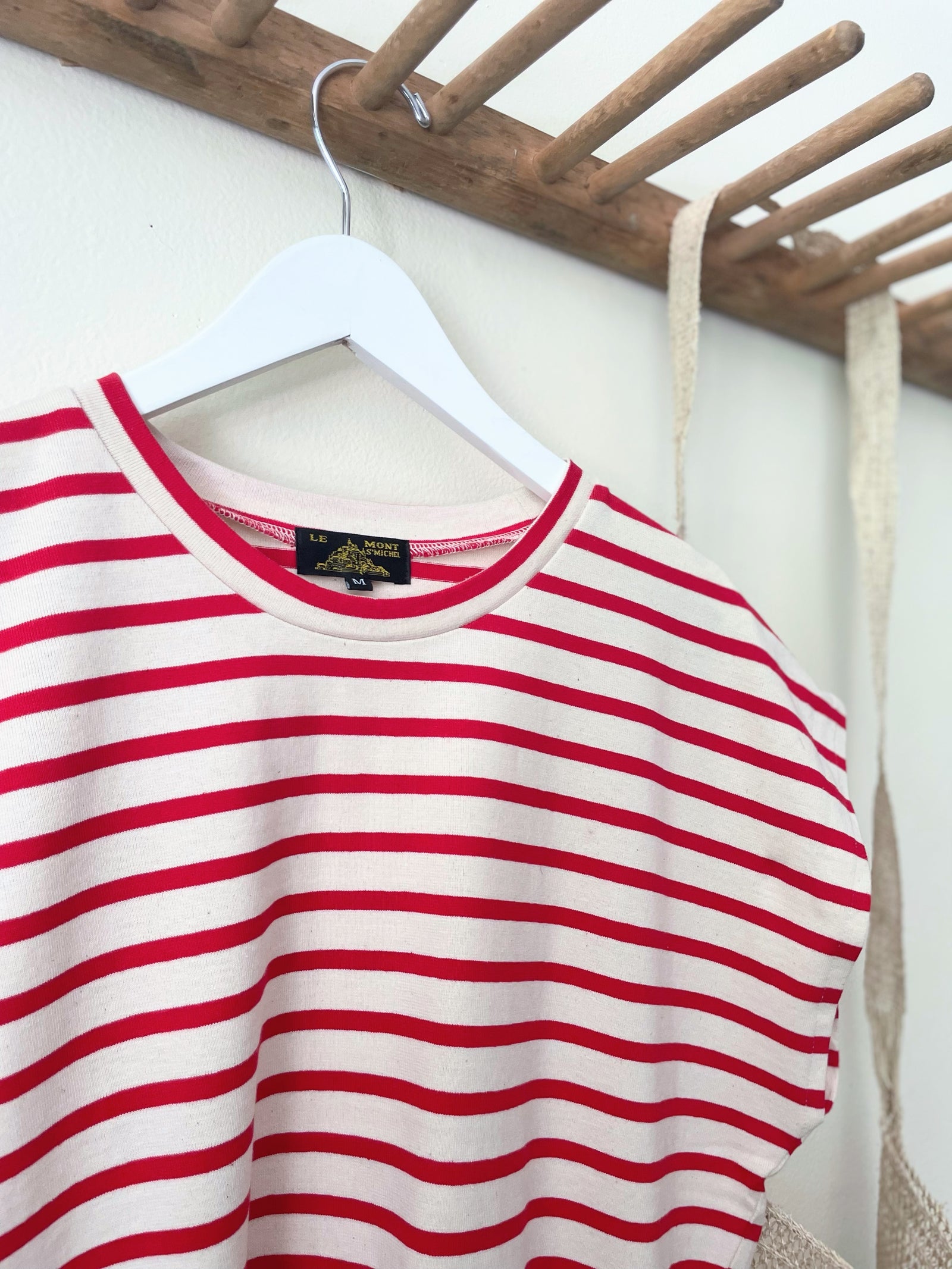 Theoxane Breton Striped Short Sleeve T-Shirt - Red | Stitch