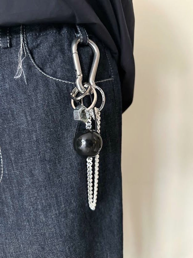 Ina Seifart Verena Bag Charm caribener large wooden beaded colorful Keychain bracelet wristlet fob holder short handmade gift shop sowa boston fashion accessories independent boutique 