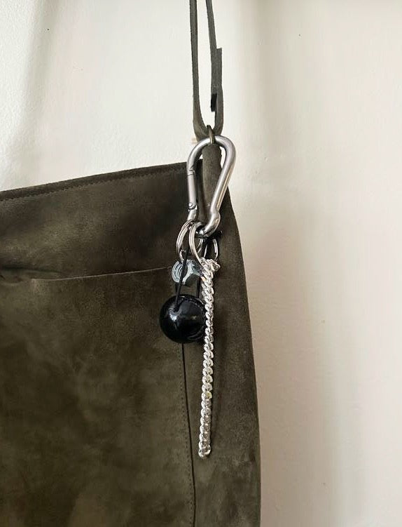 Ina Seifart Verena Bag Charm caribener large wooden beaded colorful Keychain bracelet wristlet fob holder short handmade gift shop sowa boston fashion accessories independent boutique 
