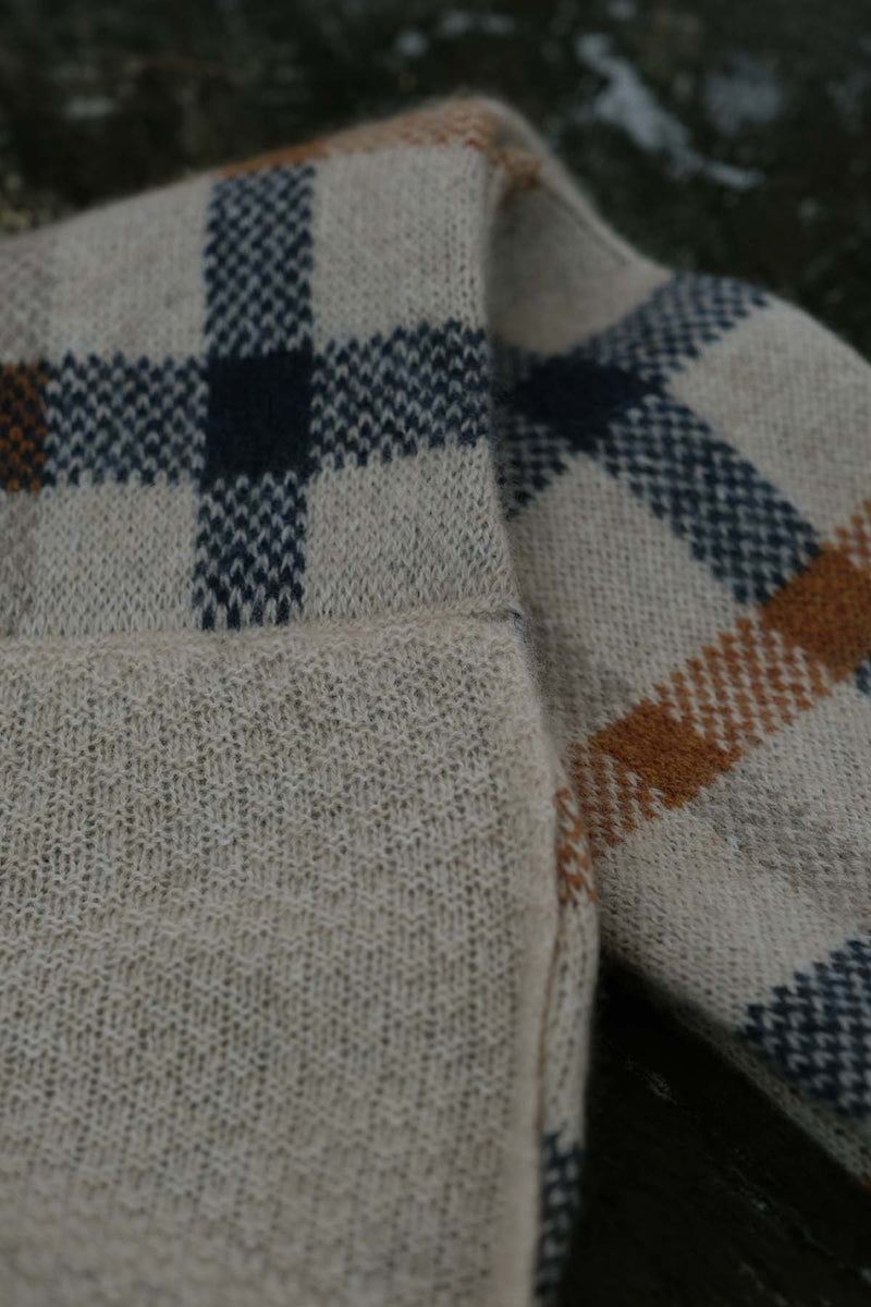 Cashmere Tie Up Collar Scarf - Beige