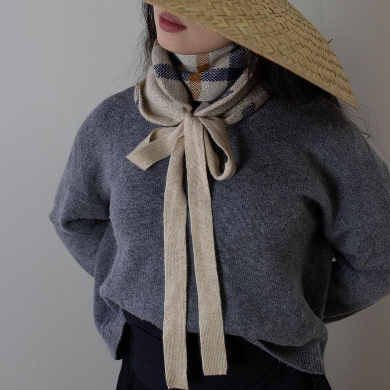 Oats & Rice cashmere short scarf tie up shop boston gift store luxury gifts sowa boutique