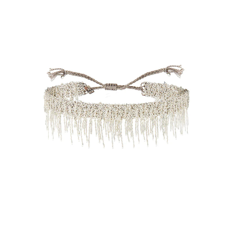 Marie Laure Chamorel braided Chain adjustable silk fringe bracelet adjustable jewelry store sowa boston gift shop small business boutique