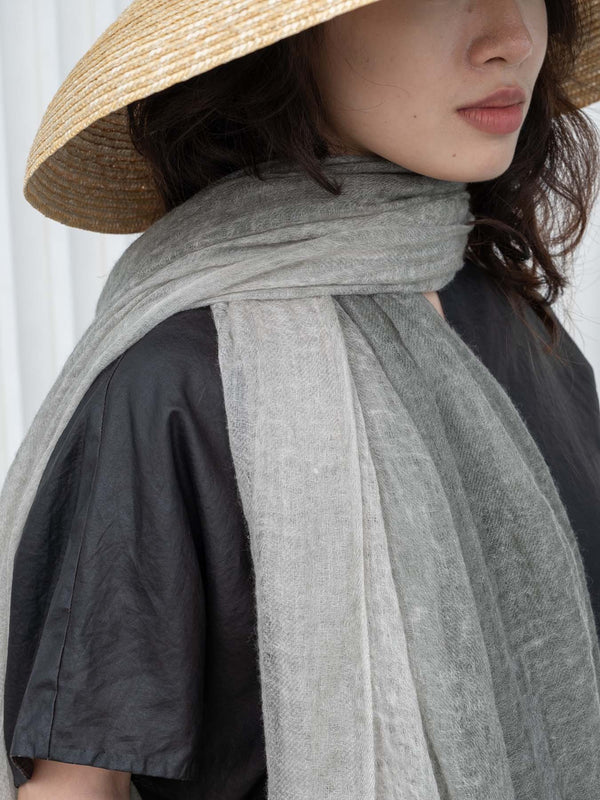 Wispy Cashmere Scarf - Stormy Sage and Gray