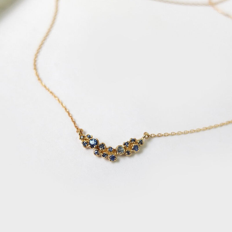 n+a new york jewelry sapphire necklace 14k recycled gold handmade in brooklyn NYC shop Boston sowa gift store boutique sustainable