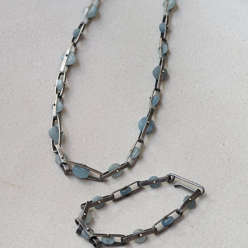 Heather Guidero boston boutique oxidized sterling silver aquamarine necklace bracelet boston gift shop