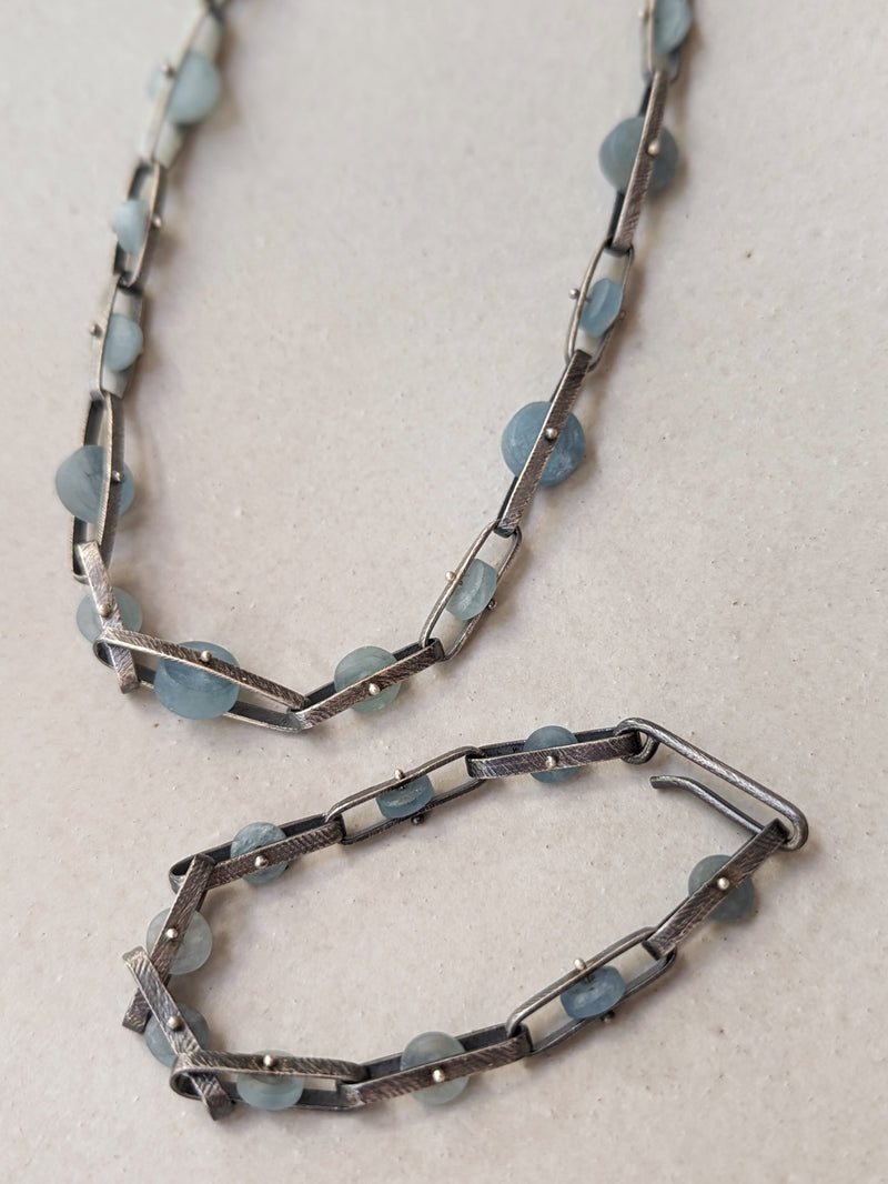 Heather Guidero boston boutique oxidized sterling silver aquamarine necklace boston gift shop