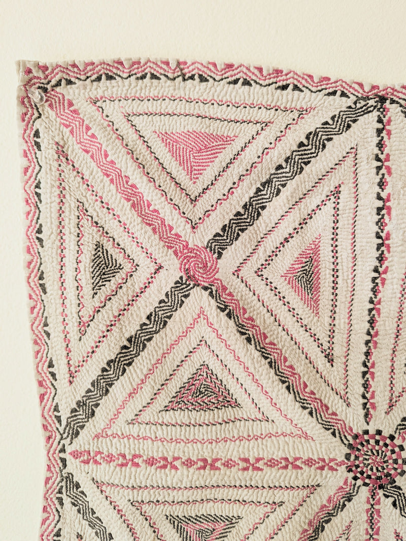 Vintage nakshi kantha antique embroidered quilt shop boston