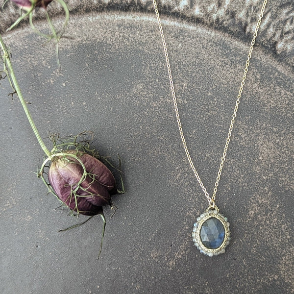  caged labradorite necklace danielle welmond jewelry store boston small business gift shop sowa boutique