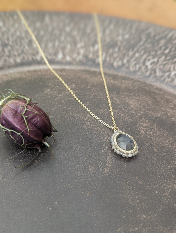  caged labradorite necklace danielle welmond jewelry store boston small business gift shop sowa boutique