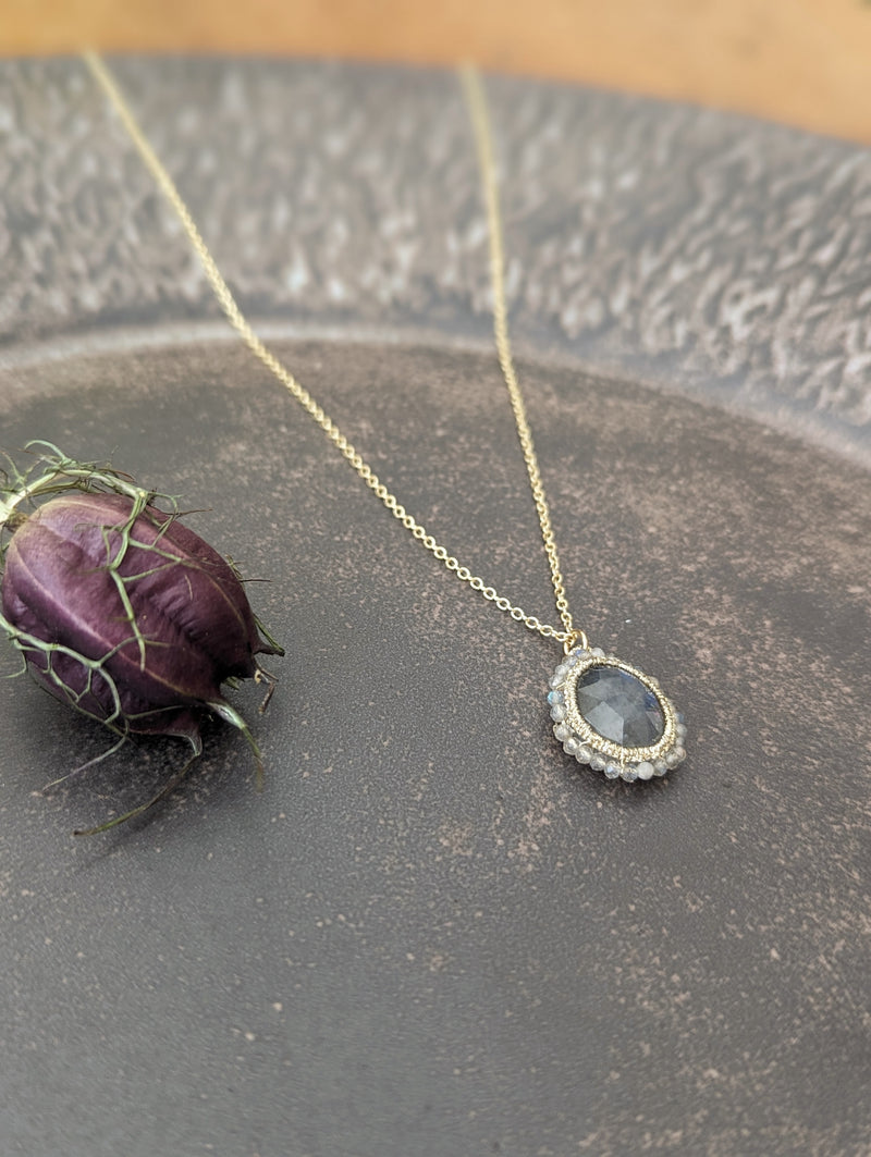  caged labradorite necklace danielle welmond jewelry store boston small business gift shop sowa boutique