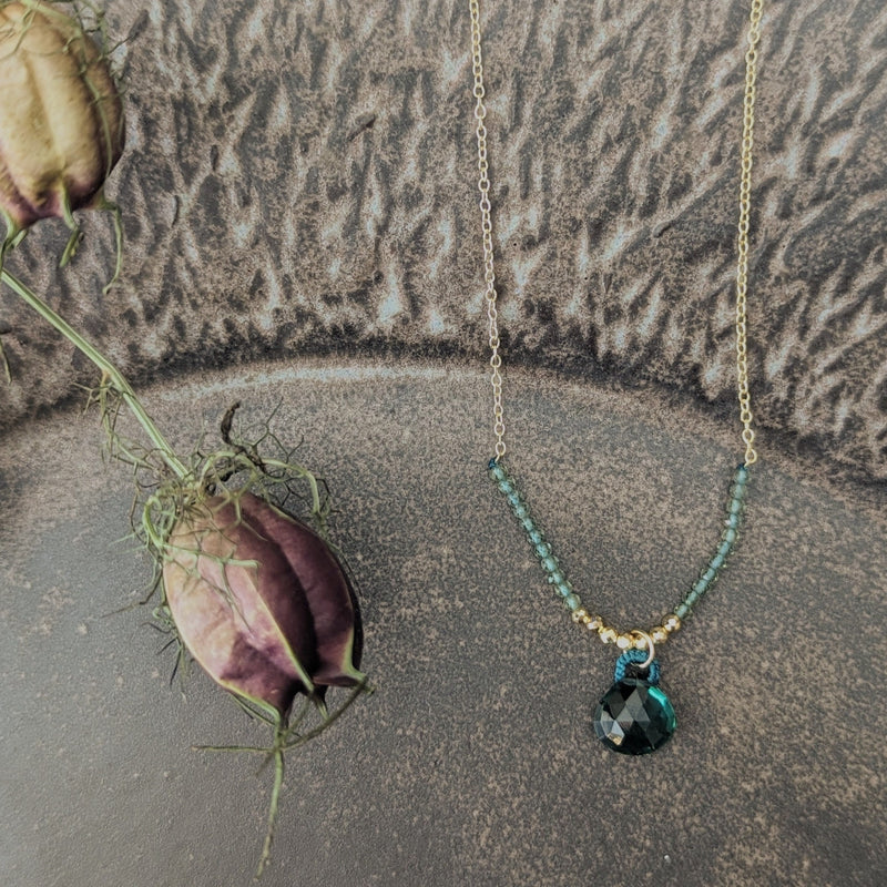  Indigolite Drop necklace danielle welmond jewelry store boston small business gift shop sowa boutique