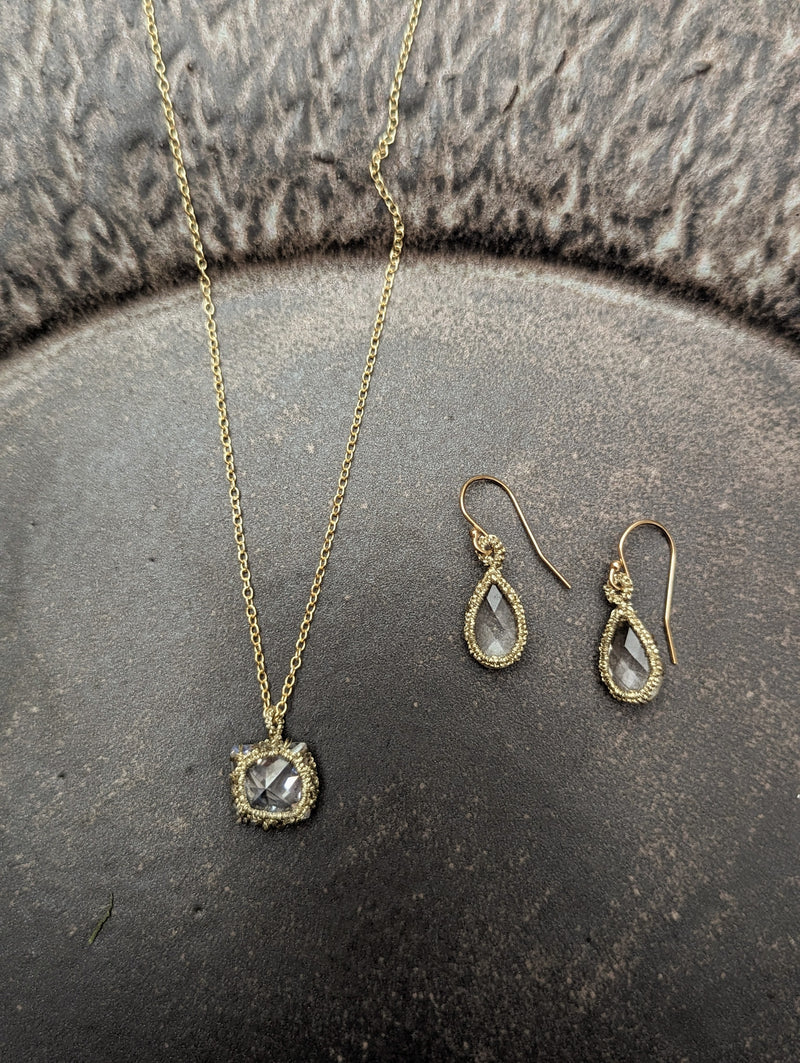  caged quartz square necklace danielle welmond jewelry store boston small business gift shop sowa boutique