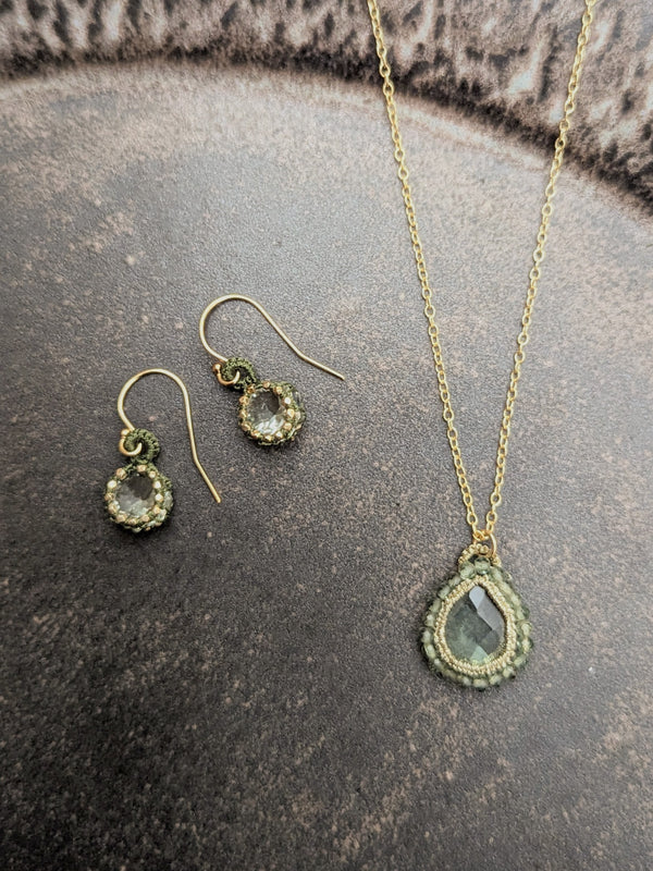   green amethyst drop earrings danielle welmond jewelry store boston small business gift shop sowa boutique