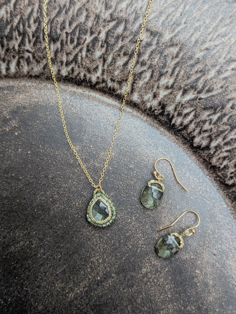   green amethyst drop earrings danielle welmond jewelry store boston small business gift shop sowa boutique