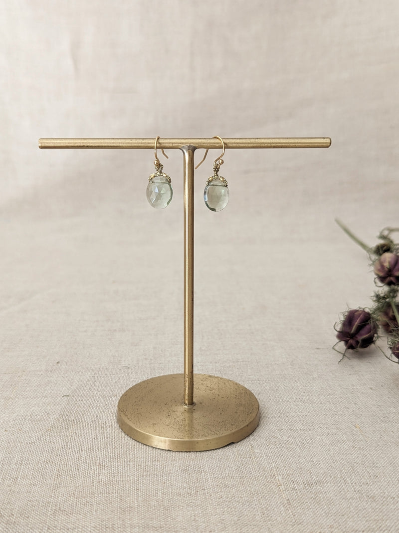   green amethyst drop earrings danielle welmond jewelry store boston small business gift shop sowa boutique