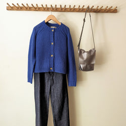 Georgia Cardigan cobalt blue by Hansel from Basel. Shop Boston small business boutique gift shop sowa