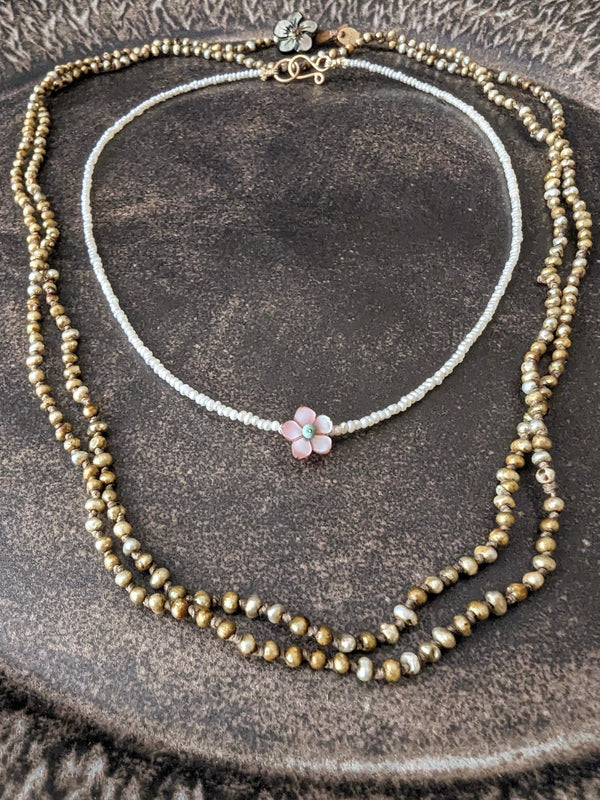Japanese Pearl Necklace River Song  jewelry shop boston gift store sowa boutique small business