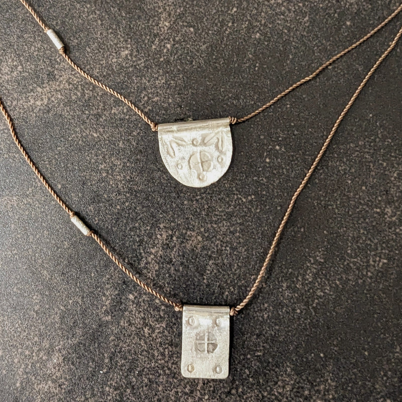 Hand-stamped talisman necklace River Song jewelry shop boston jewelry boutique gift store sowa