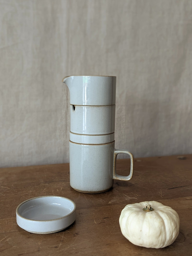 Porcelain Creamer, Sugar Pot, and Small Dish