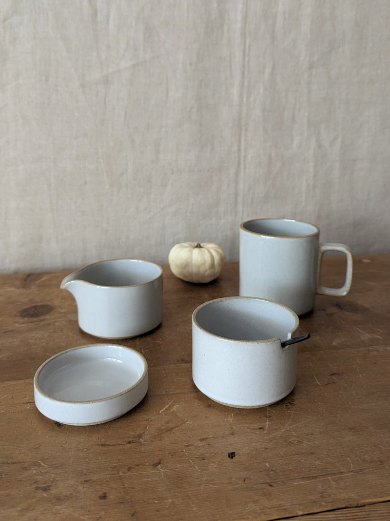 Porcelain Creamer, Sugar Pot, and Small Dish