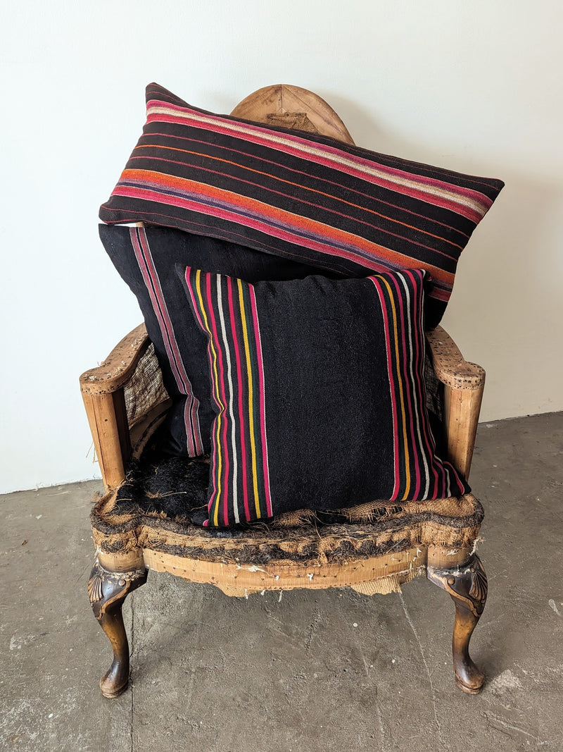 Vintage Bolivian textile lumbar pillow handwoven wool shop Sowa Boston gift shop home decor accessories boutique