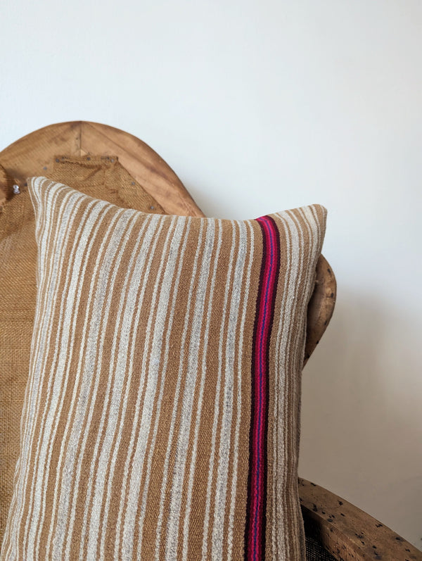 Vintage Bolivian textile lumbar pillow handwoven wool shop Sowa Boston gift shop home decor accessories boutique