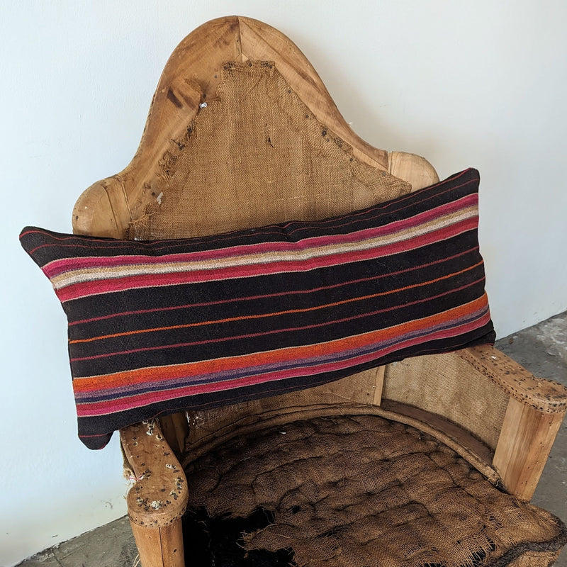 Vintage Bolivian textile lumbar pillow handwoven wool shop Sowa Boston gift shop home decor accessories boutique