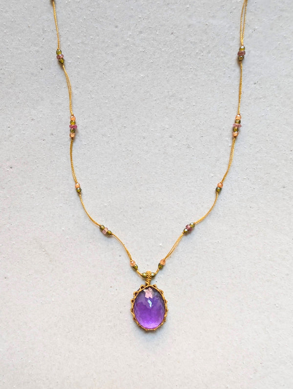 Tibetan Necklace - Purple Amethyste
