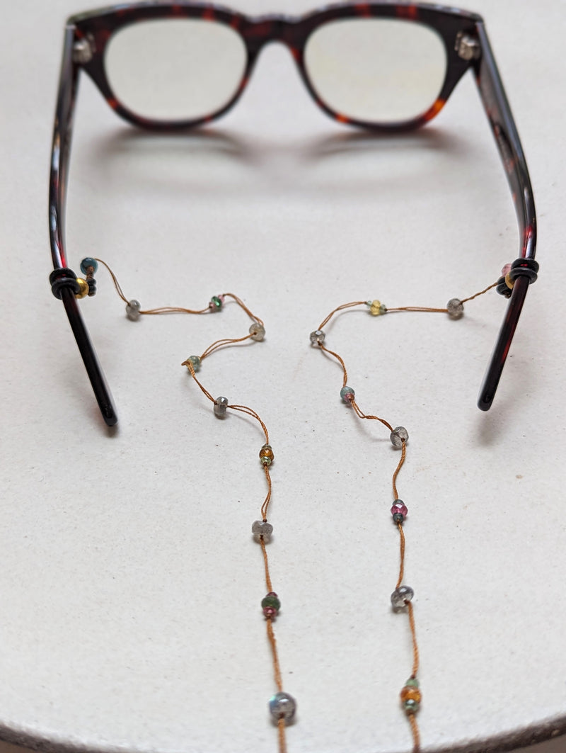 tourmaline and labradorite mix eyeglasss chain crystal stone jewelry shop boston sowa gift store 