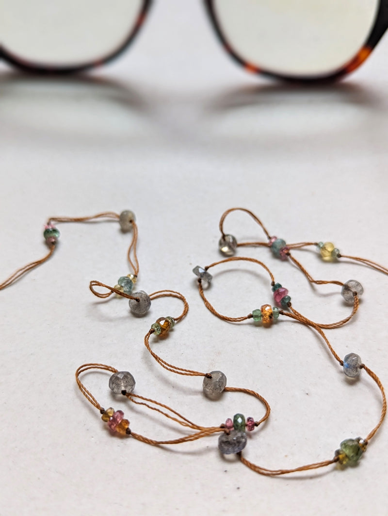 tourmaline and labradorite mix eyeglasss chain crystal stone jewelry shop boston sowa gift store 