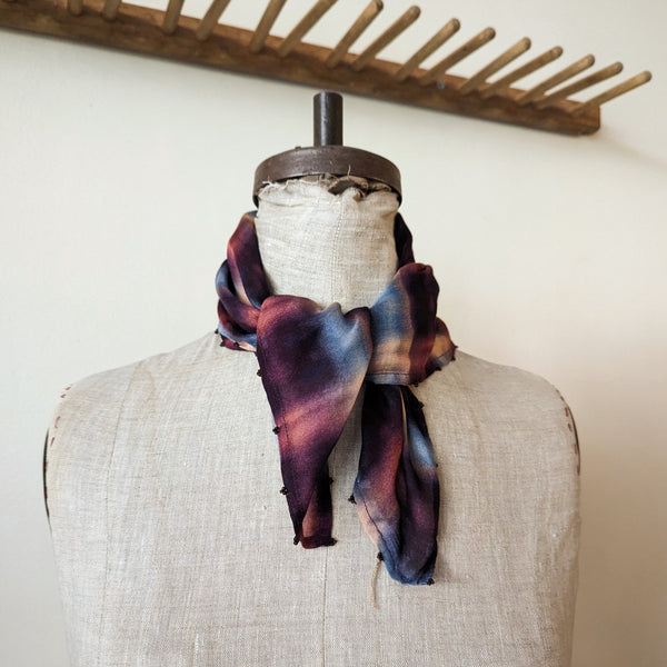 Chan Luu silk plaid print bandana dark sapphire small bussiness gift store boutique shop sowa boston