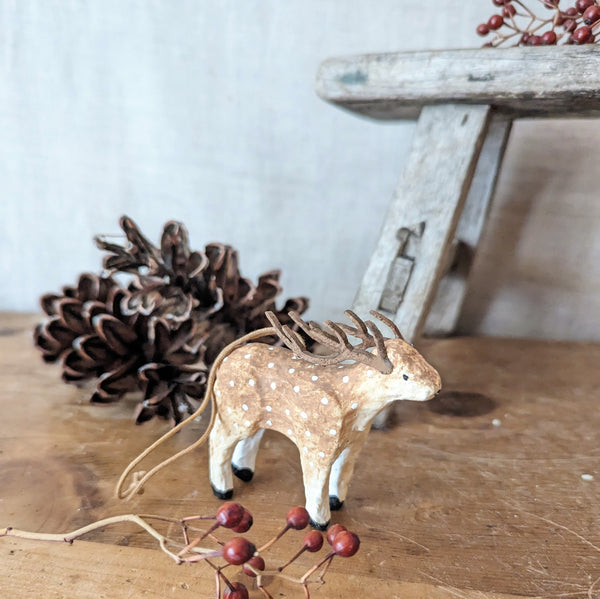 fog linen papier mache reindeer ornament recycled paper sustainable gift shop boston boutique store