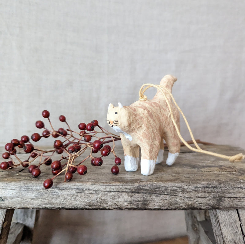 Holiday Cat Ornament fog linen boston sowa gift shop Christmas decor
