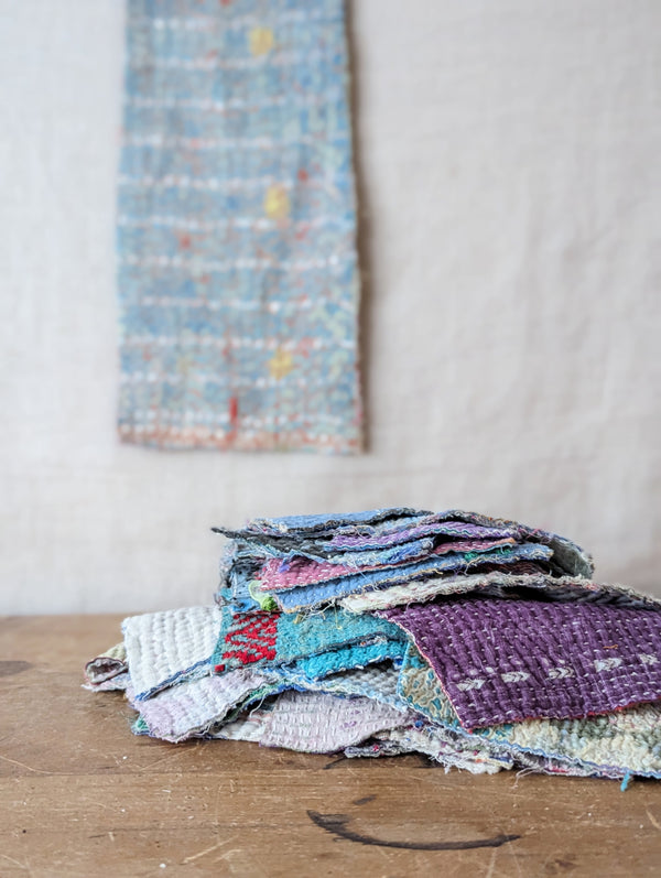 Fog Linen kantha square remnants for mending sewing quilting crafting patching craft make gift shop boston sowa store
