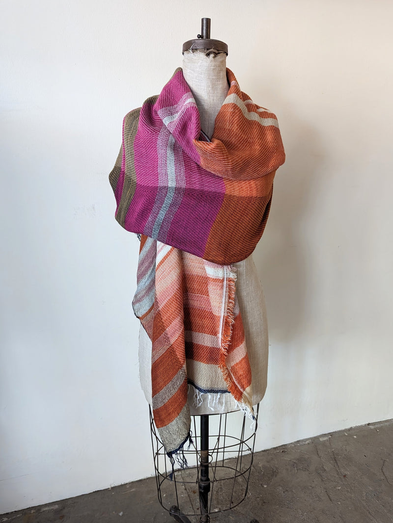 Tamaki Niime wool cotton small root shawl scarves Made in Japan Shop Boston
