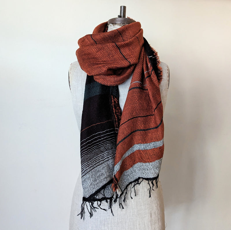 Tamaki Niime wool cotton small root shawl scarves Made in Japan Shop Boston