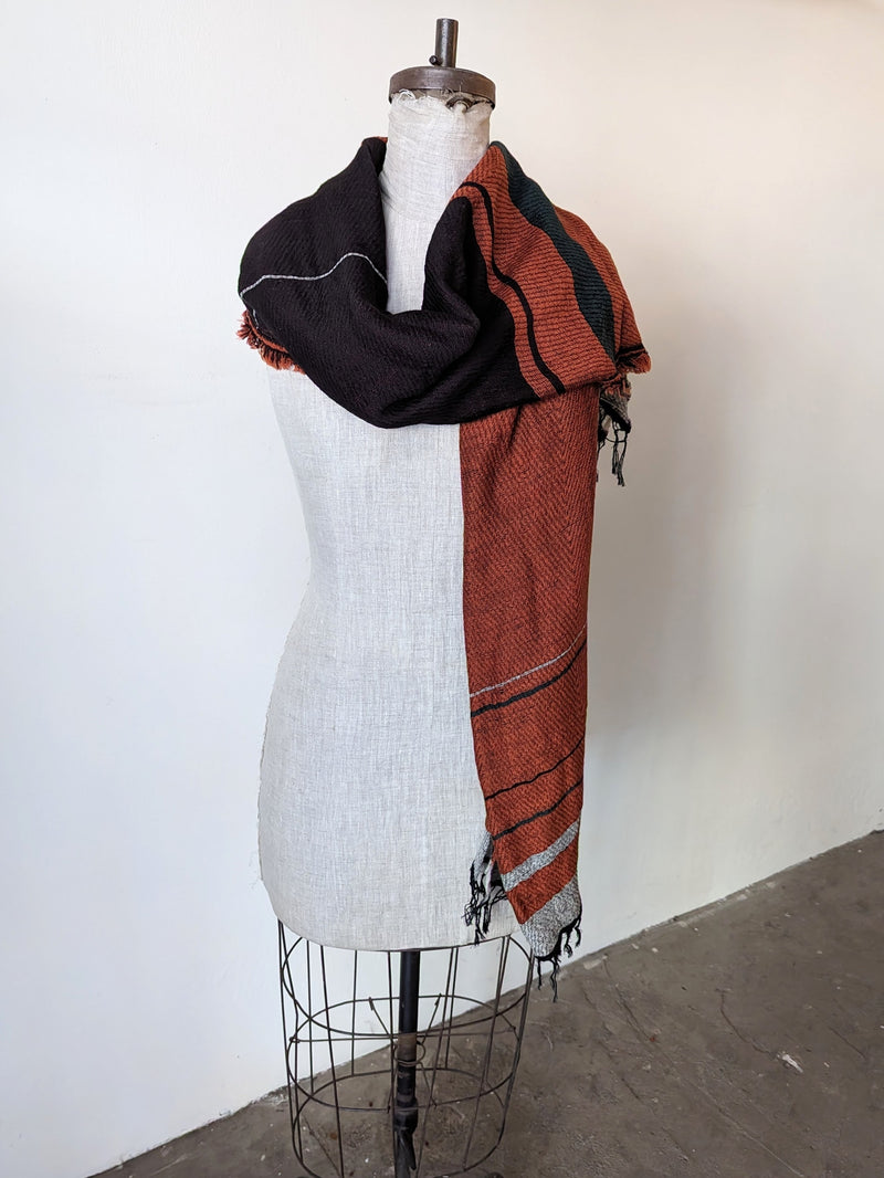 Tamaki Niime wool cotton small root shawl scarves Made in Japan Shop Boston