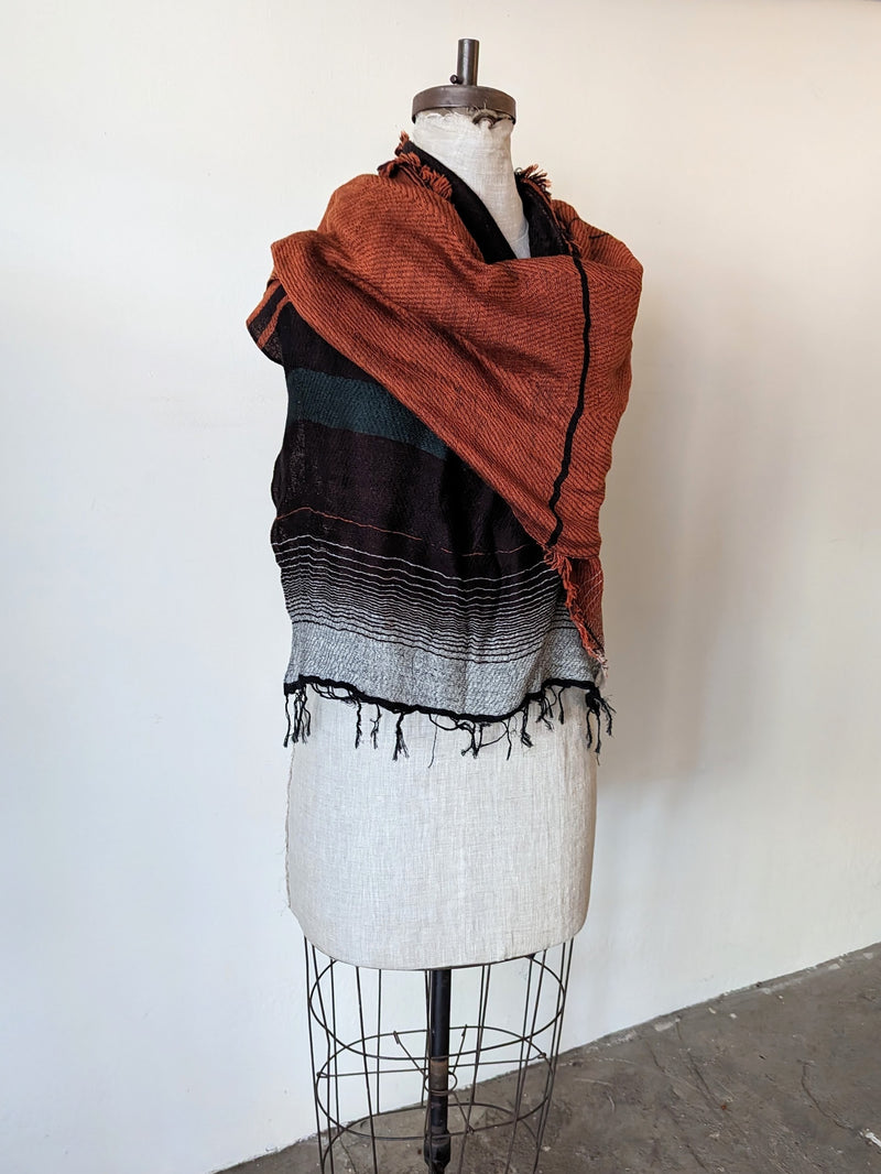 Tamaki Niime wool cotton small root shawl scarves Made in Japan Shop Boston