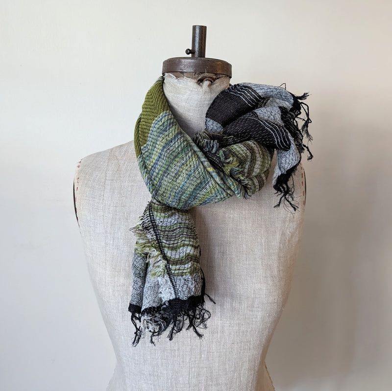 Tamaki Niime wool cotton small root shawl scarves Made in Japan Shop Boston