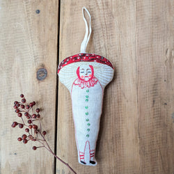 Skippy Cotton Mushroom embroidered lavender ornament shop Boston  sowa gift shop small business holiday decorations boutique store