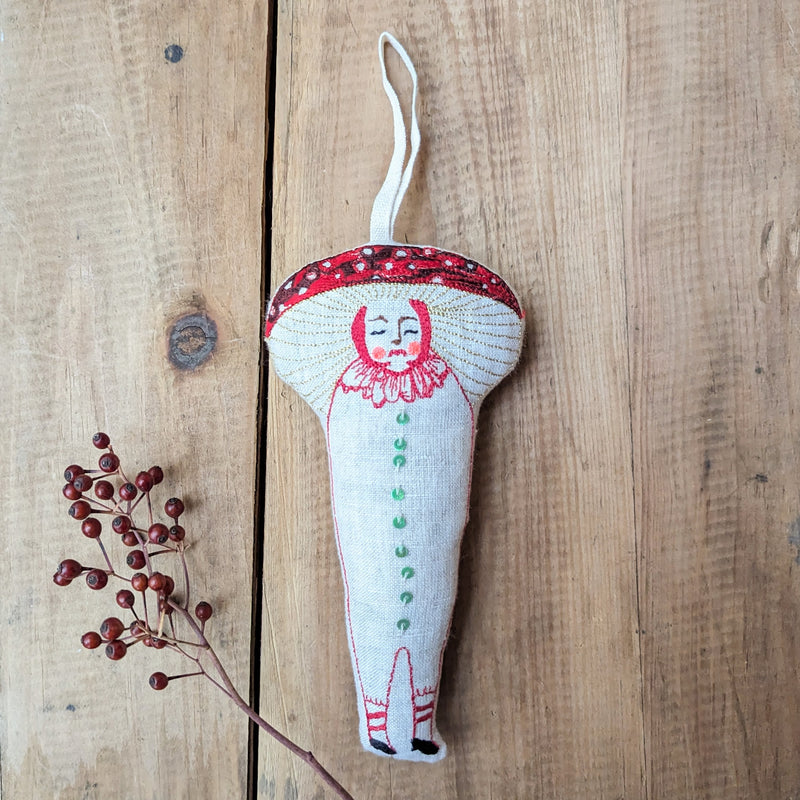 Skippy Cotton Mushroom embroidered lavender ornament shop Boston  sowa gift shop small business holiday decorations boutique store