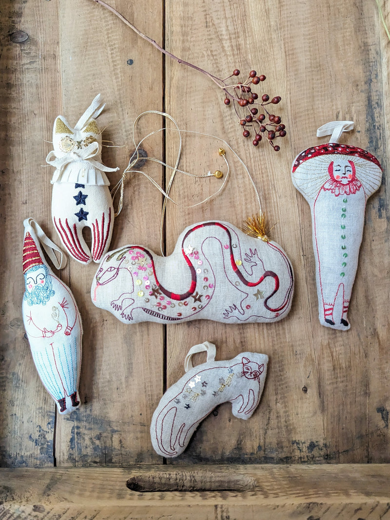 Skippy Cotton Mushroom embroidered lavender ornament shop Boston  sowa gift shop small business holiday decorations boutique store