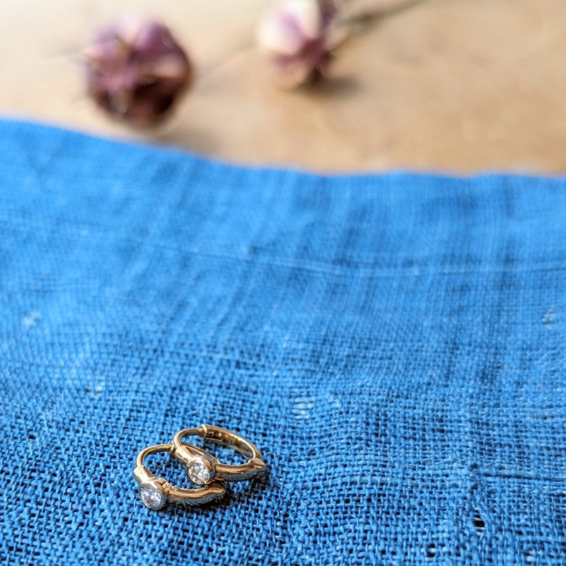 briliant cut diamonds set in 14k gold hoops jewelry store sowa gift shop fine handmade jewelry