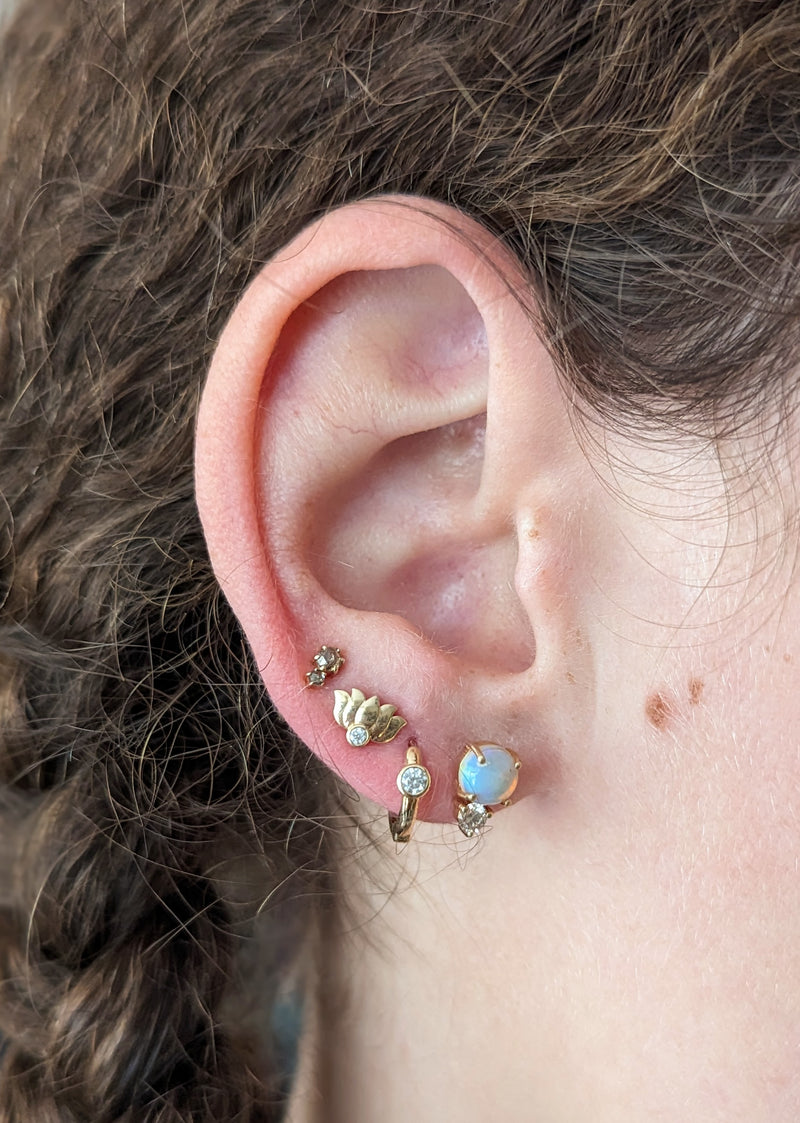 briliant cut diamonds set in 14k gold opal stud earrings jewelry store sowa gift shop fine handmade jewelry