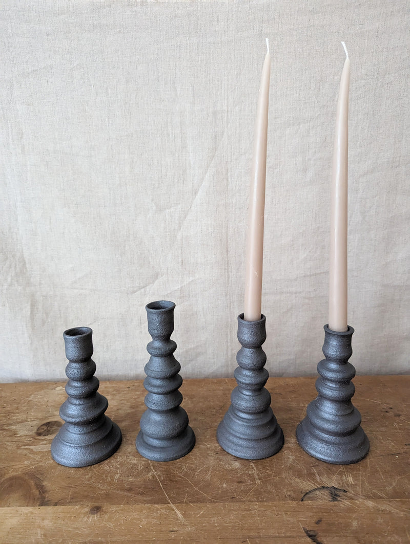 Handmade ceramic candle sticks Wendy Borger watercourse clay made in MA, Boston gift store sowa shop