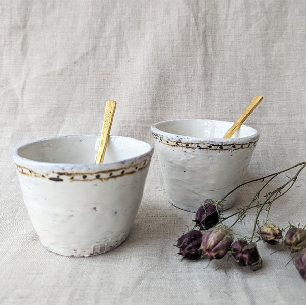 One of a kind ceramic  bowls handmade sowa Boston shop pottery  Florence Penault