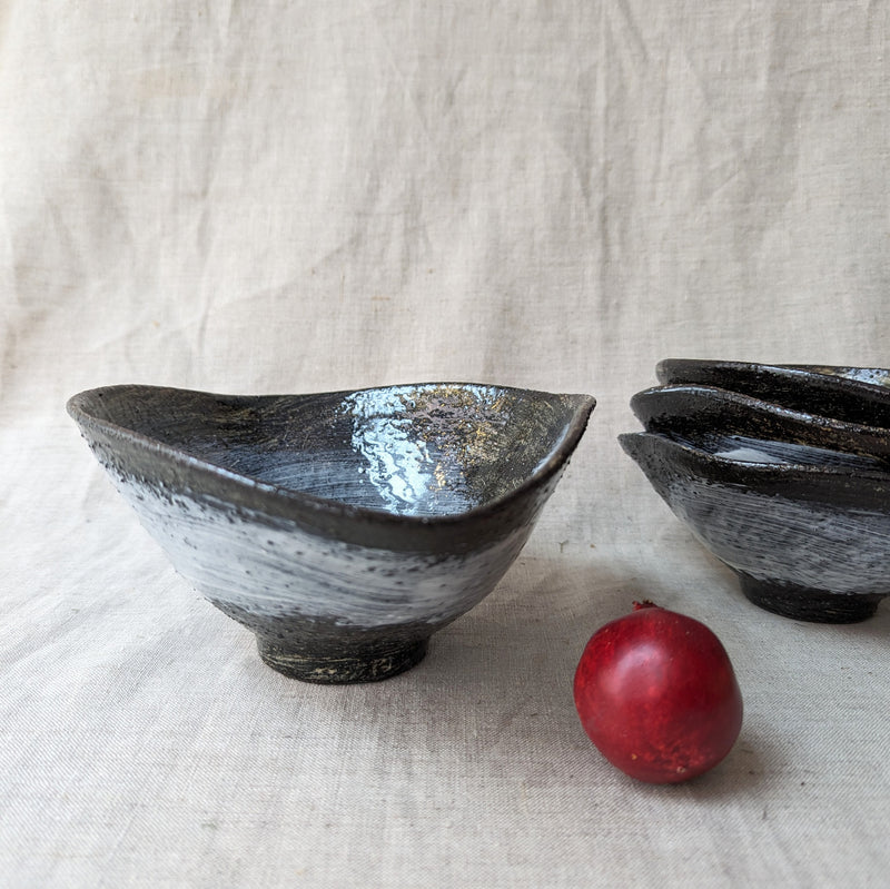 Florence Penault ceramics pottery Black and white brushstrokes bowls Shop Boston