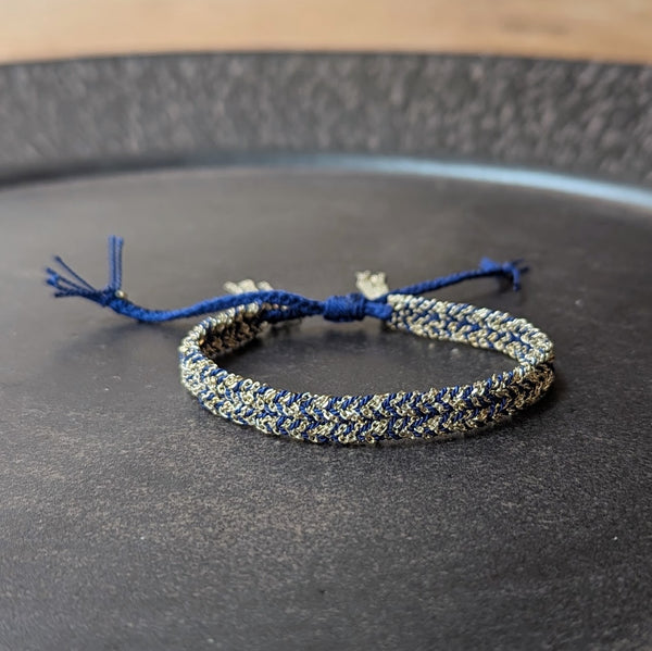 Braided Chain Bracelet - Navy