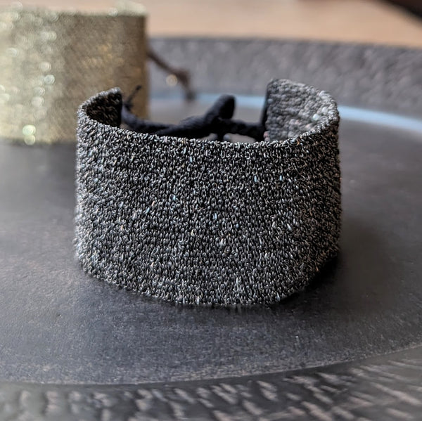Woven Cuff Bracelet - Ruthenium